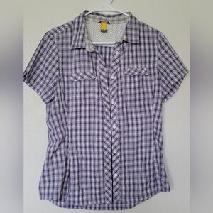 EDDIE BAUER  women's button-down  short sleeve shirt, size medium